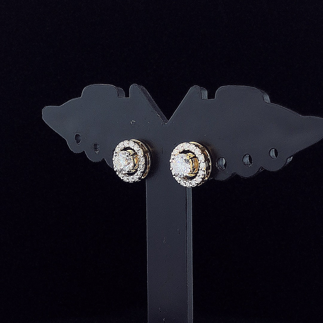 0.50cts Brilliant Round Halo Diamond Earring