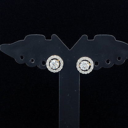 0.30cts Round Halo Diamond Earring