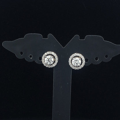 0.75cts Round Halo Diamond Earring