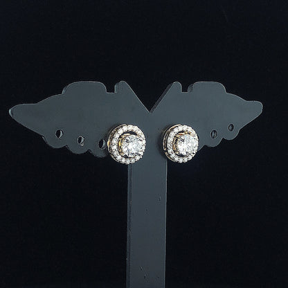 0.75cts Round Halo Diamond Earring