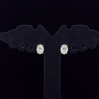 0.65cts Solitaire Oval Diamond Earrings