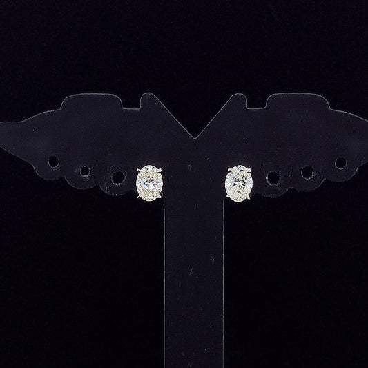 0.65cts Solitaire Oval Diamond Earrings