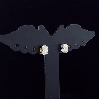 0.65cts Solitaire Oval Diamond Earrings