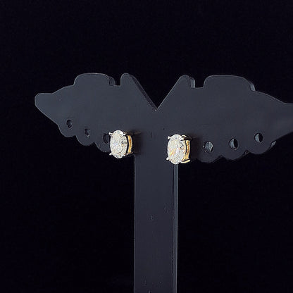0.65cts Solitaire Oval Diamond Earrings