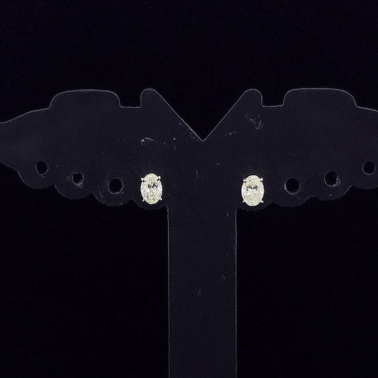 0.25cts Solitaire Oval Diamond Earrings