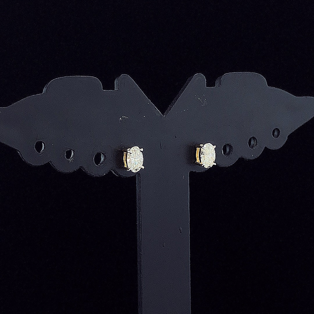 0.25cts Solitaire Oval Diamond Earrings
