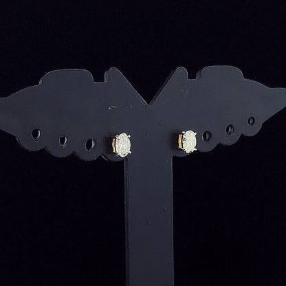 0.25cts Solitaire Oval Diamond Earrings