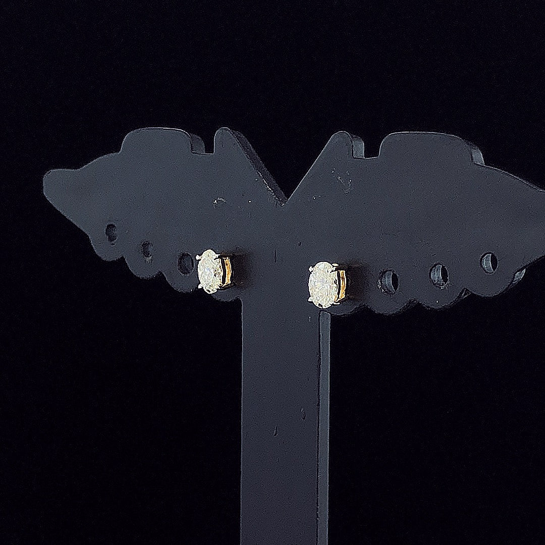 0.25cts Solitaire Oval Diamond Earrings