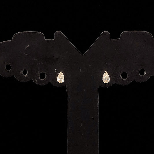 0.11cts Solitaire Pear Diamond Earring