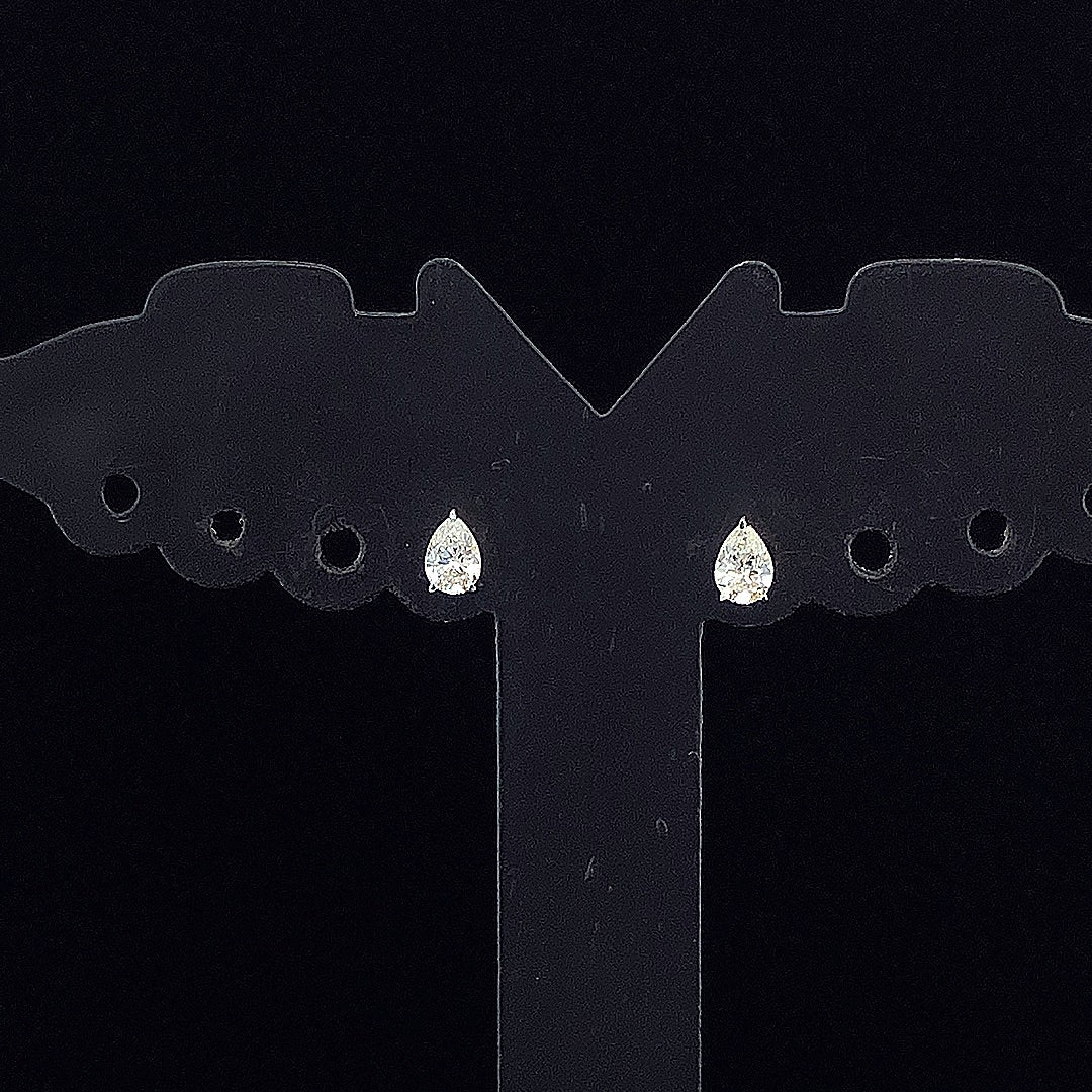 0.16cts Solitaire Pear Diamond Earring