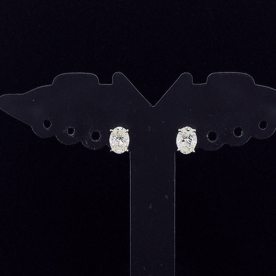 0.60cts Solitaire Oval Diamond Earring