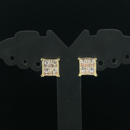 Geometric Princess Diamond Earring
