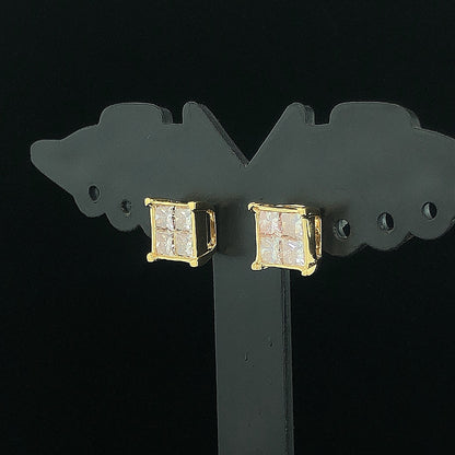 Geometric Princess Diamond Earring