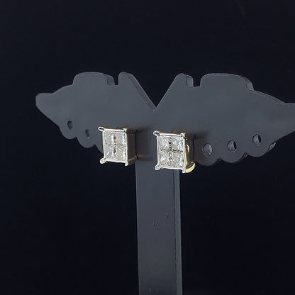 Princess Diamond Cluster Earring