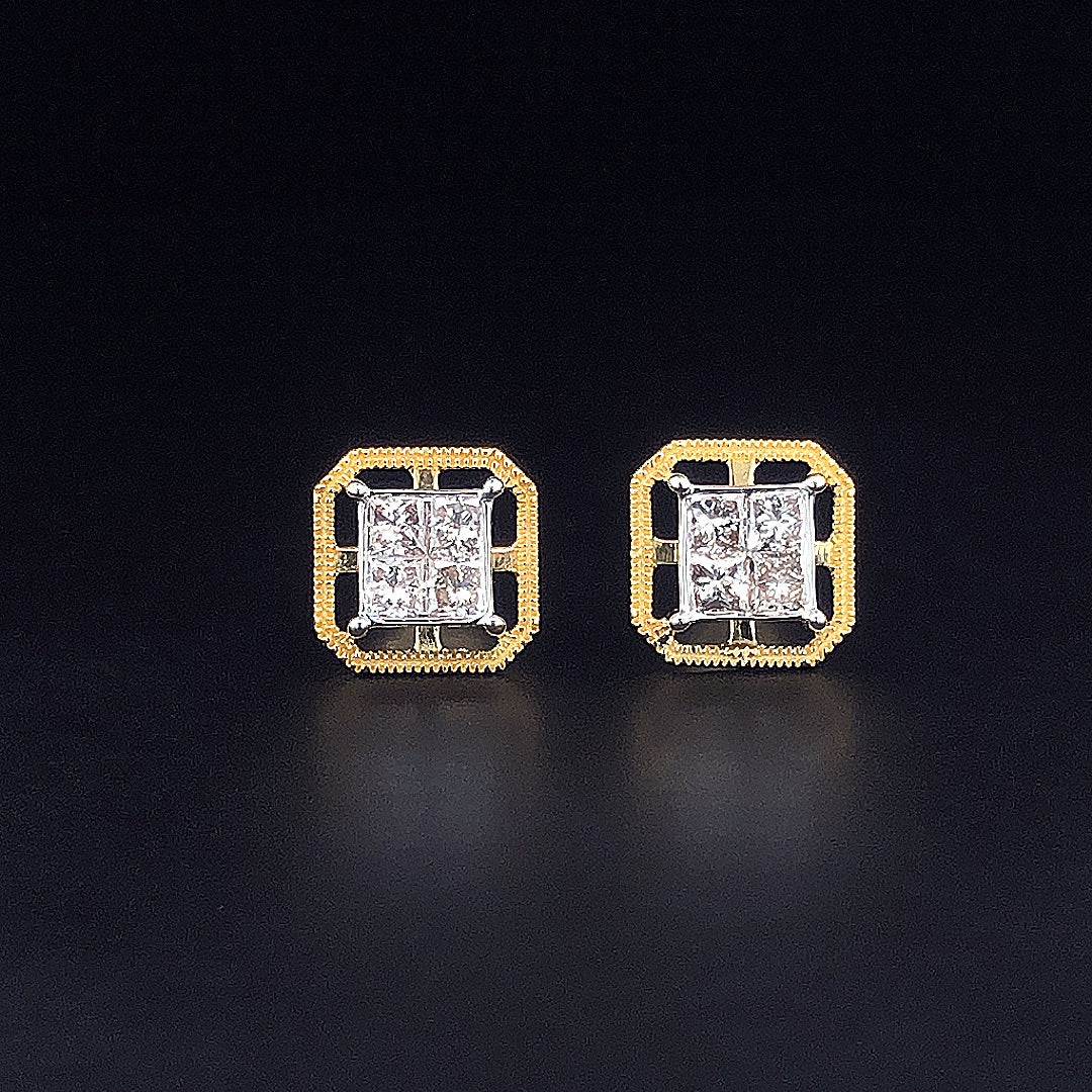 Princess Diamond Box Earring