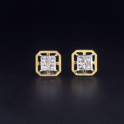 Princess Diamond Box Earring