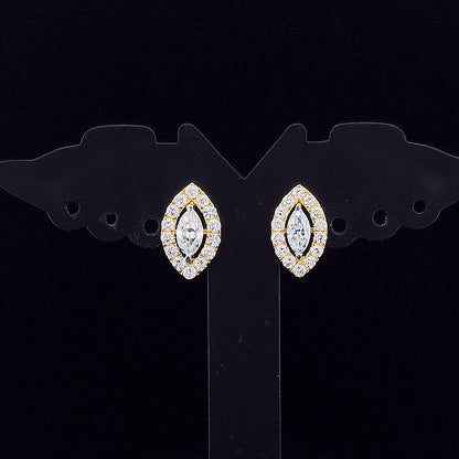 0.35cts Marquise Diamond Halo Earring