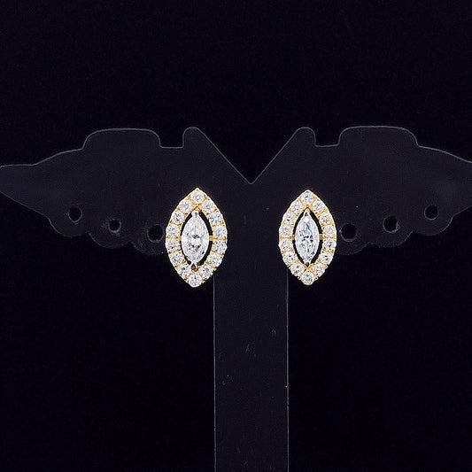 0.35cts Marquise Diamond Halo Earring