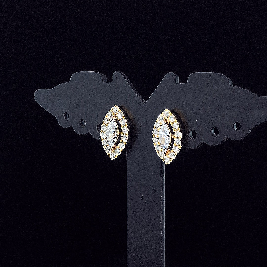 0.35cts Marquise Diamond Halo Earring