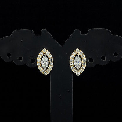 0.30cts Marquise Diamond Halo Earring