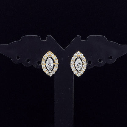 0.50cts Marquise Diamond Halo Earring
