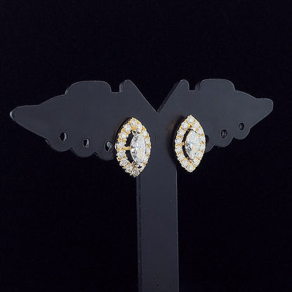 0.50cts Marquise Diamond Halo Earring