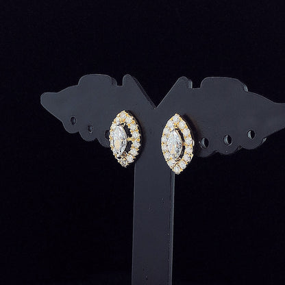 0.50cts Marquise Diamond Halo Earring