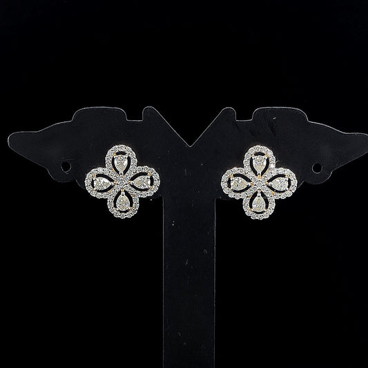 Four Pear Diamond Earring