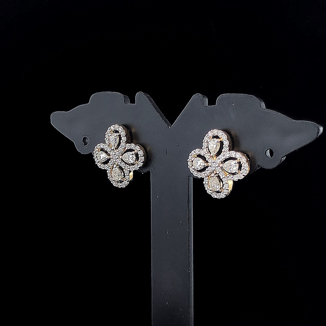 Four Pear Diamond Earring