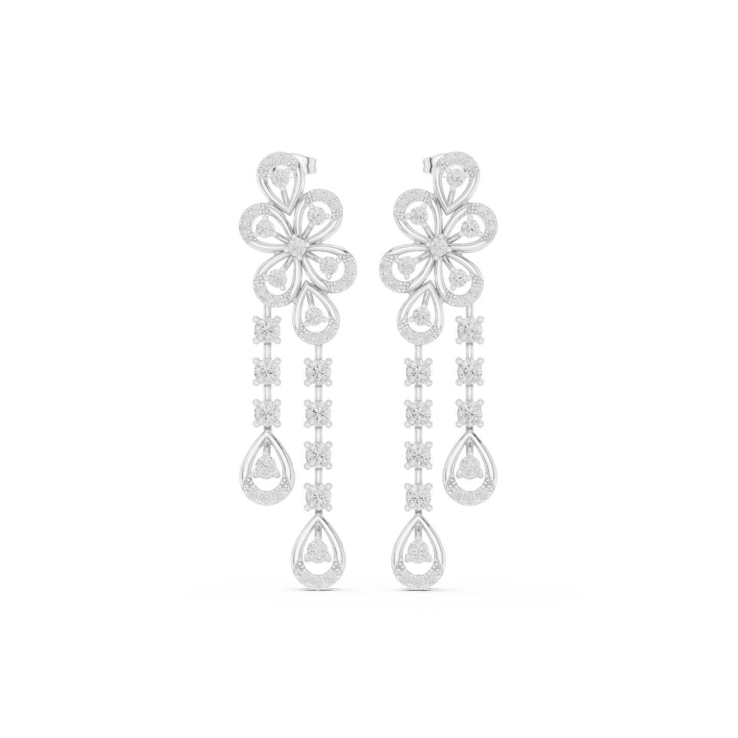 Celestial Bloom Floral Drop Earrings