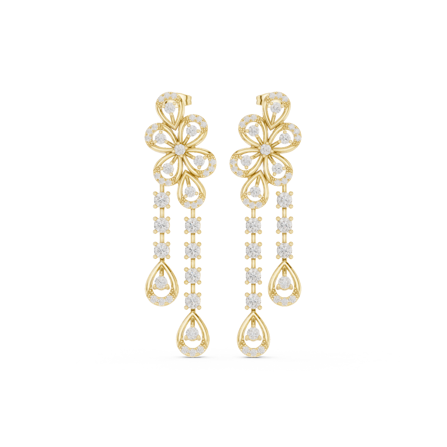 Celestial Bloom Floral Drop Earrings