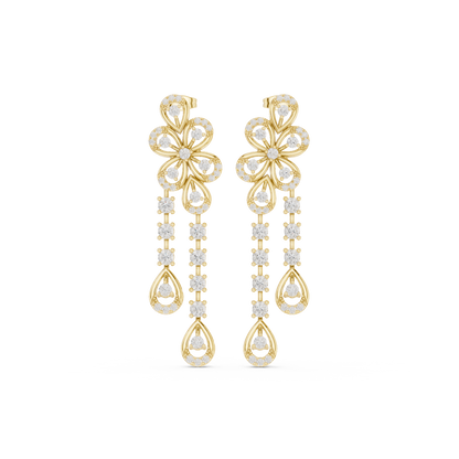 Celestial Bloom Floral Drop Earrings