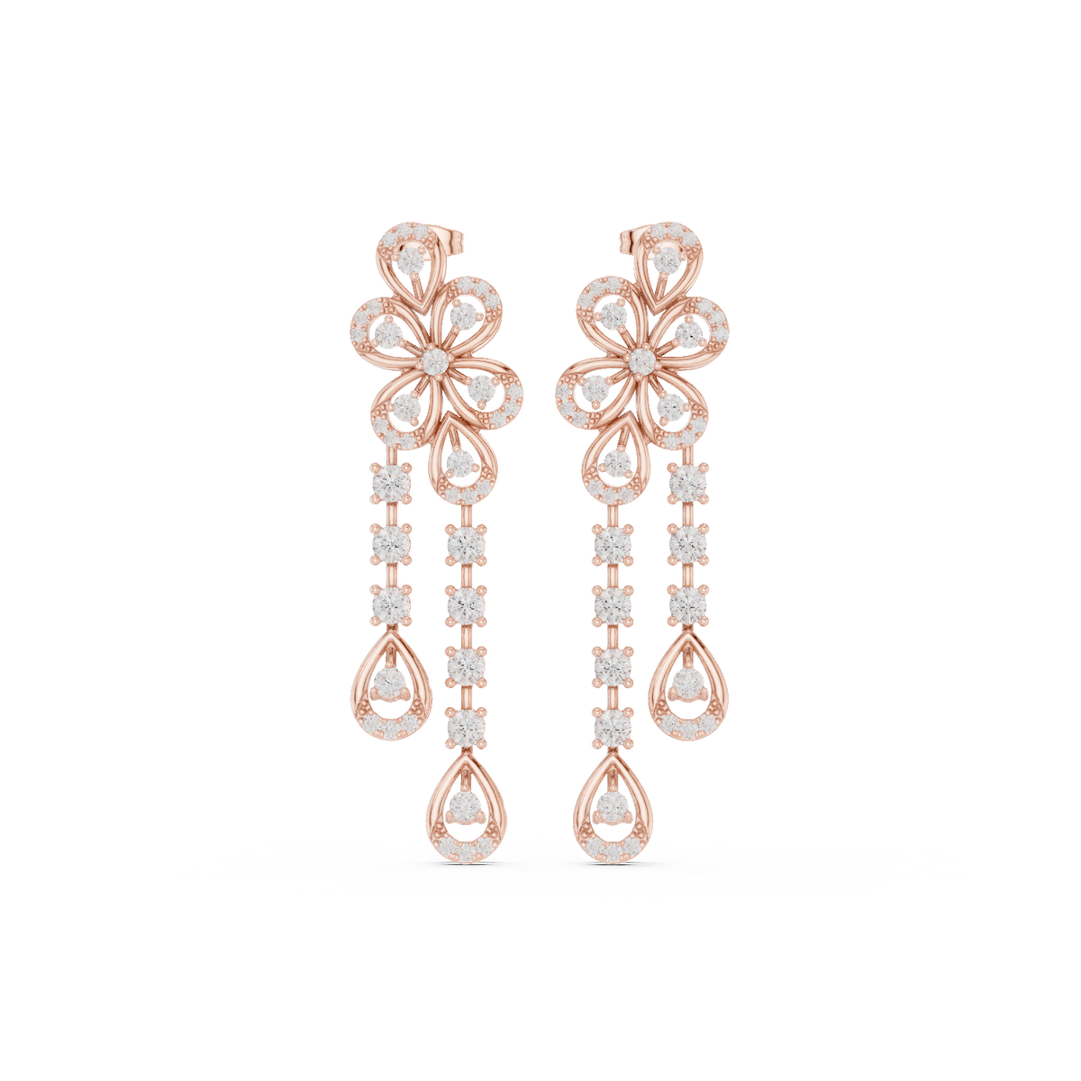 Celestial Bloom Floral Drop Earrings