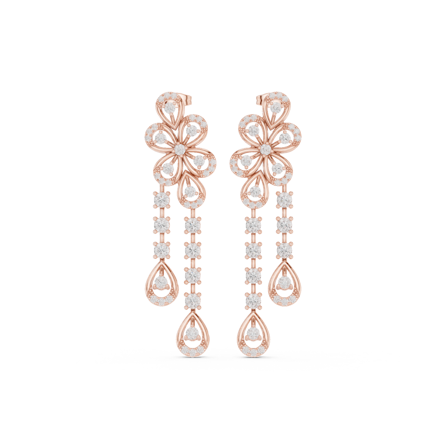 Celestial Bloom Floral Drop Earrings