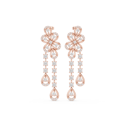 Celestial Bloom Floral Drop Earrings