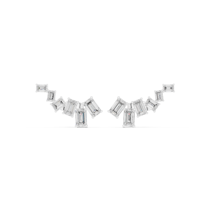 Elara Emerald Cut Cascade Studs