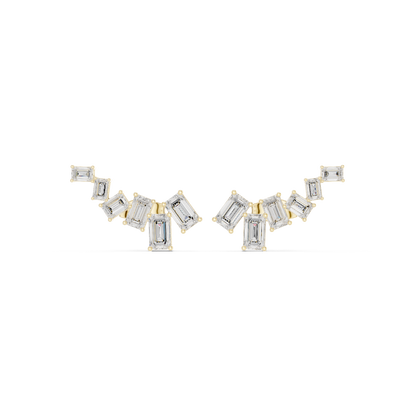 Elara Emerald Cut Cascade Studs