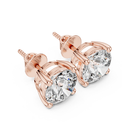 2.00cts Brilliant Round Diamond Solitaire Stud Earrings