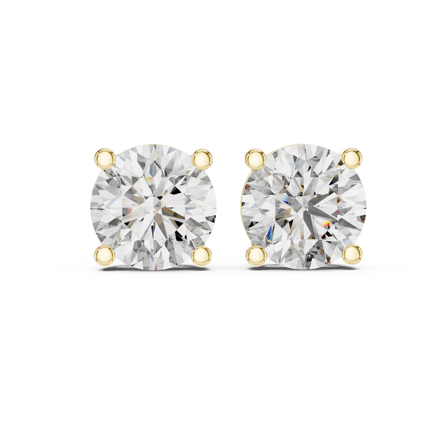 2.00cts Brilliant Round Diamond Solitaire Stud Earrings