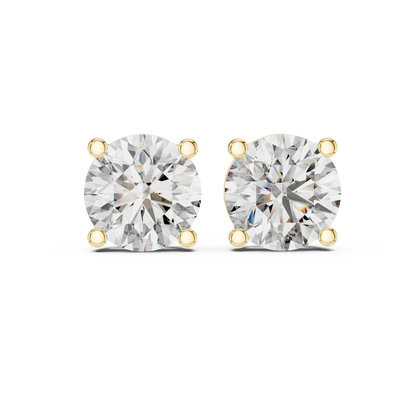 2.00cts Brilliant Round Diamond Solitaire Stud Earrings