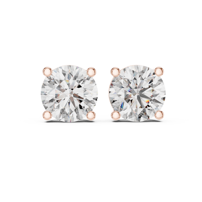 2.00cts Brilliant Round Diamond Solitaire Stud Earrings