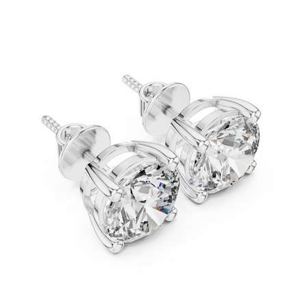Everyday Round Brilliant Moissanite Solitaire Stud Earrings