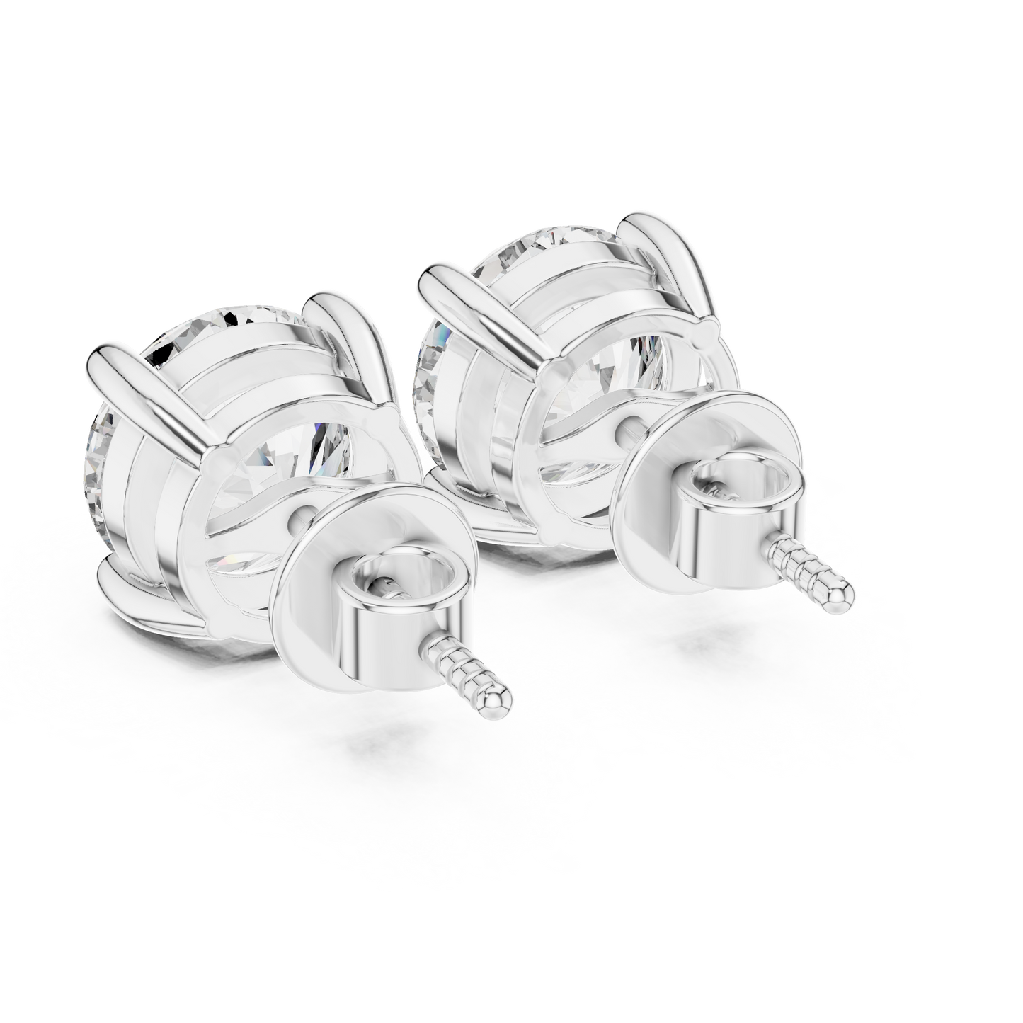 Everyday Round Brilliant Moissanite Solitaire Stud Earrings