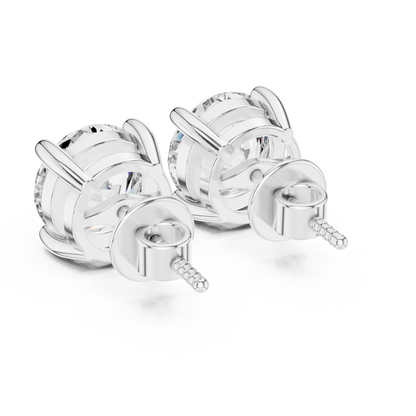 Everyday Round Brilliant Moissanite Solitaire Stud Earrings