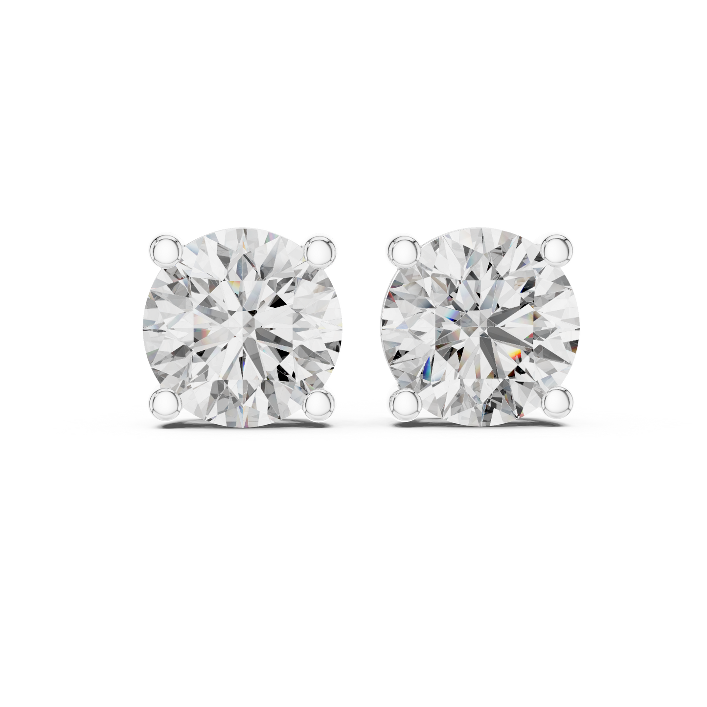 2.00cts Brilliant Round Diamond Solitaire Stud Earrings