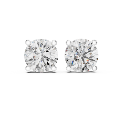 Everyday Round Brilliant Moissanite Solitaire Stud Earrings