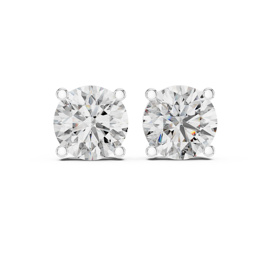 Everyday Round Brilliant Moissanite Solitaire Stud Earrings