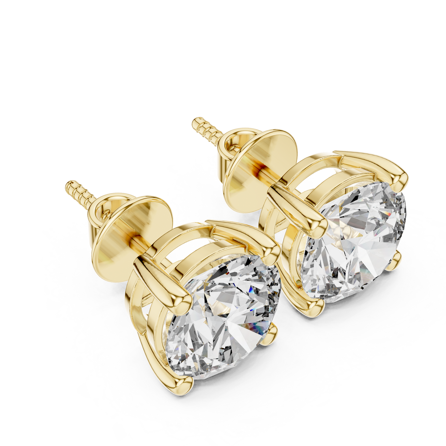 2.00cts Brilliant Round Diamond Solitaire Stud Earrings