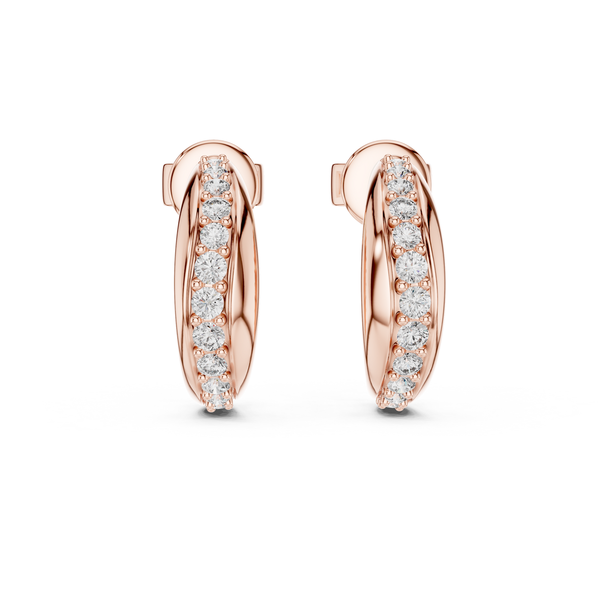 Aurelia Pavé Crescent Hoop Studs