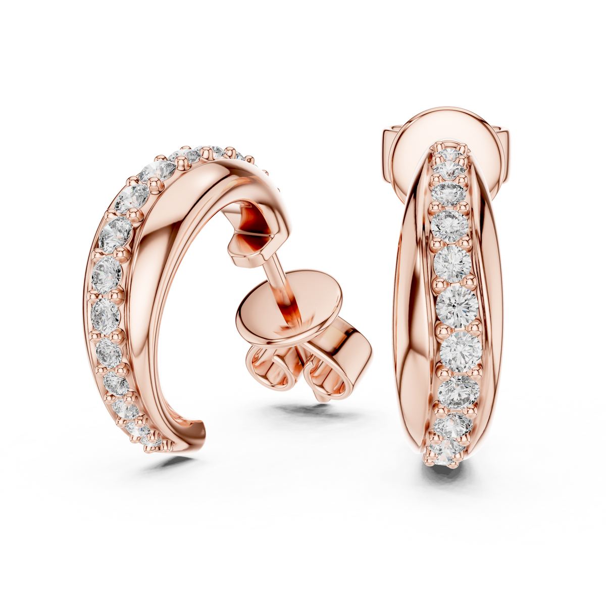 Aurelia Pavé Crescent Hoop Studs